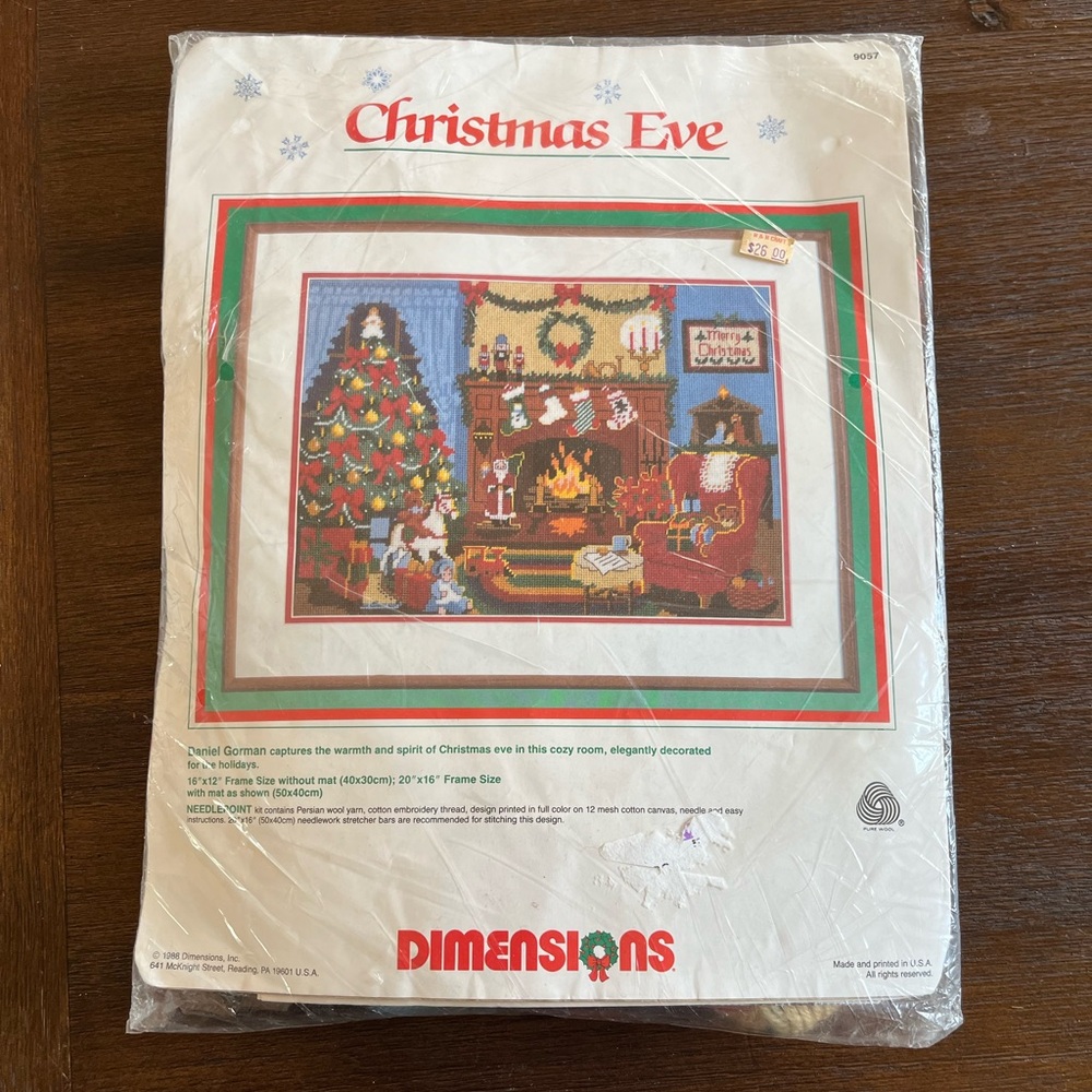“Christmas Eve” Dimensions Needlepoint Kit | 16”x 12” without mat | Vintage